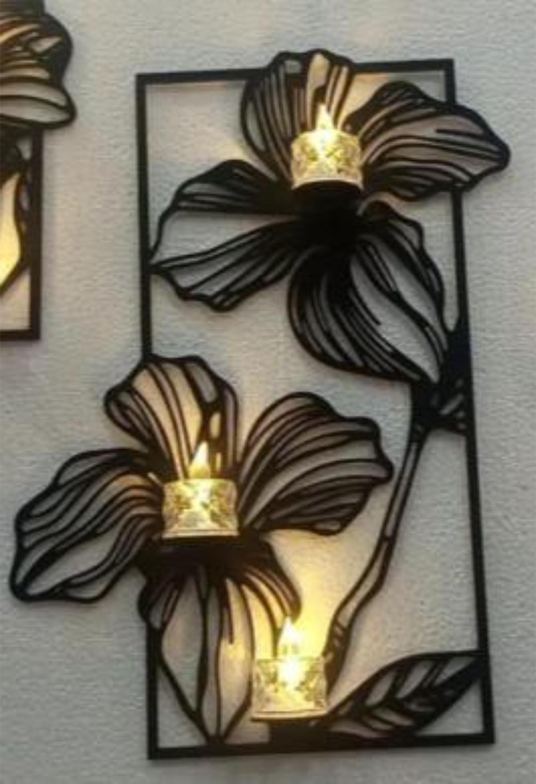 Elegant Black Flower Wall Decor (3 pieces)