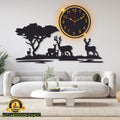 Grazing Deer Design Wall Clock With Back Light