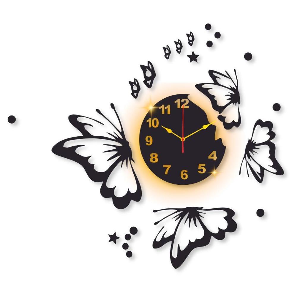 Butterfly Wall Clock With Back Light