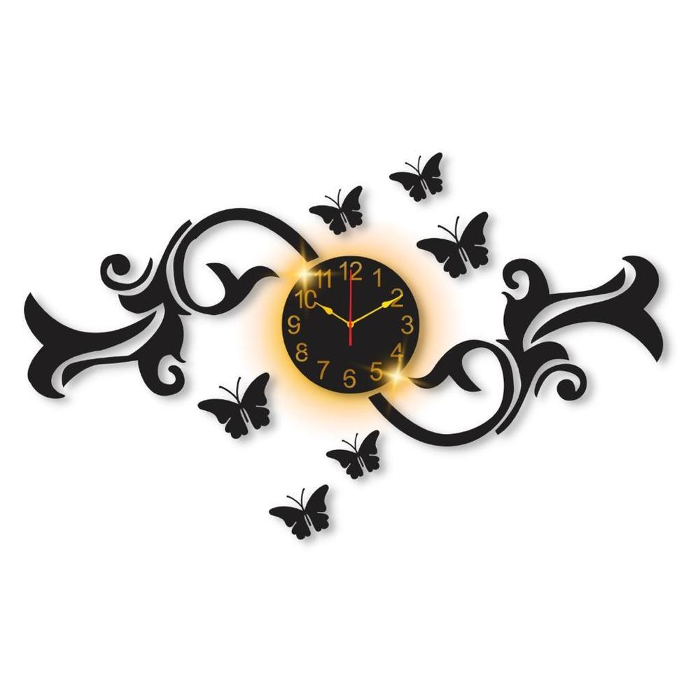 Butterfly Design Wall Clock with Back Light